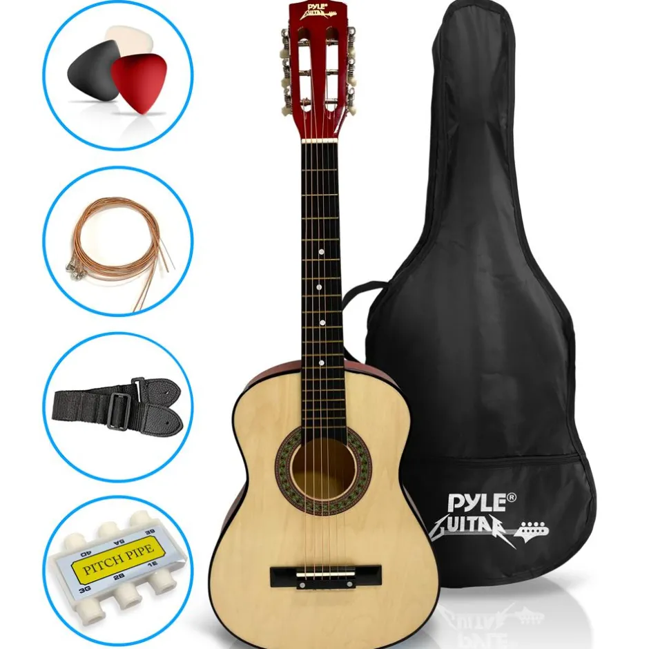 30" Acoustic Guitar for Beginners, Linden Wood, 6-String, Right Handed<Pyle New