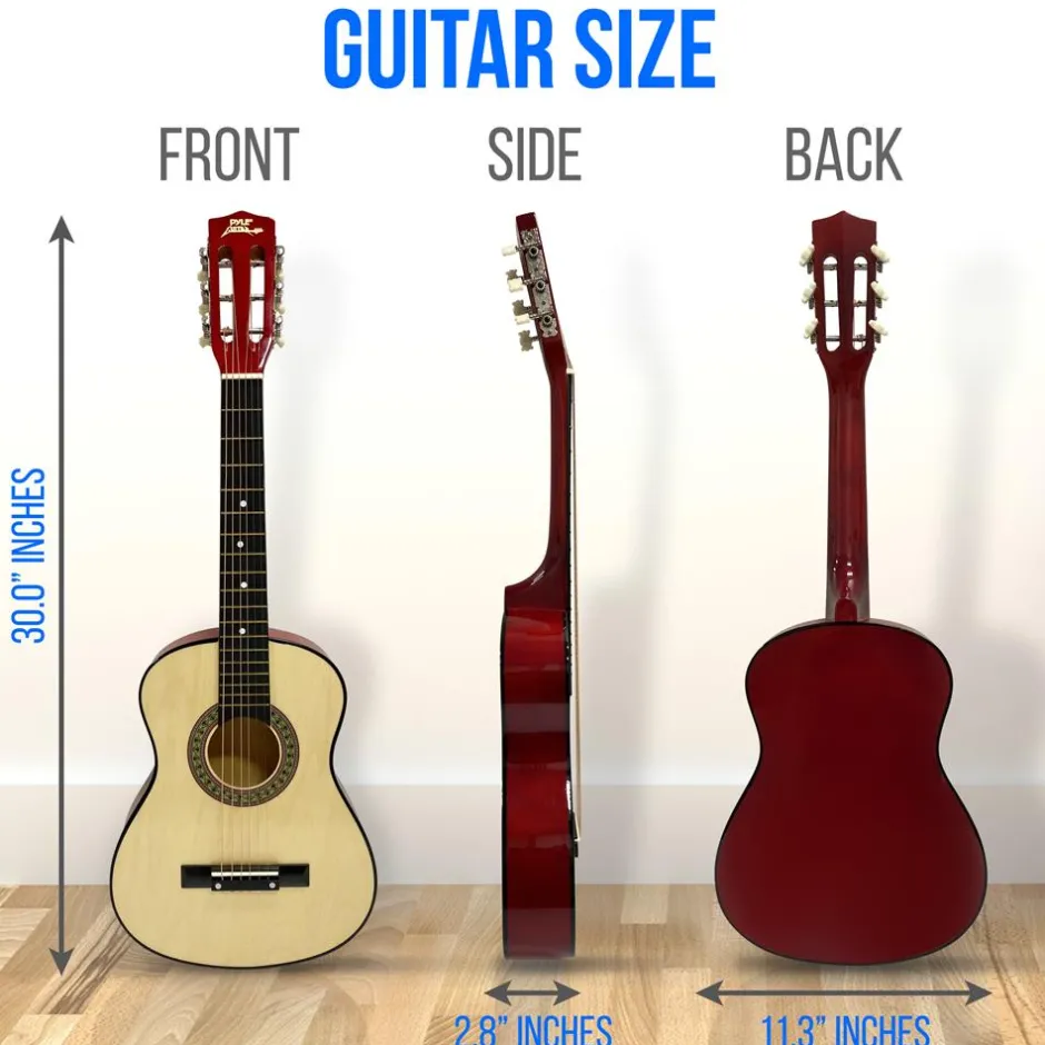 30" Acoustic Guitar for Beginners, Linden Wood, 6-String, Right Handed<Pyle New