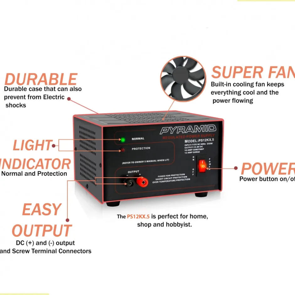 10 Amp Hobbyist Bench Power Supply<Pyramid Discount