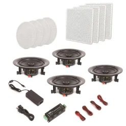 8" Bluetooth Ceiling Speaker Kit, 250W, 2-Way Stereo, Flush Mount<Pyle