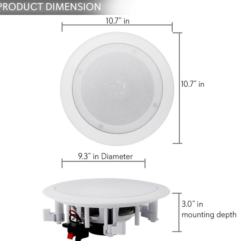 8" Bluetooth Ceiling Speakers 250W Polyprone Cone Flush Mount<Pyle Online