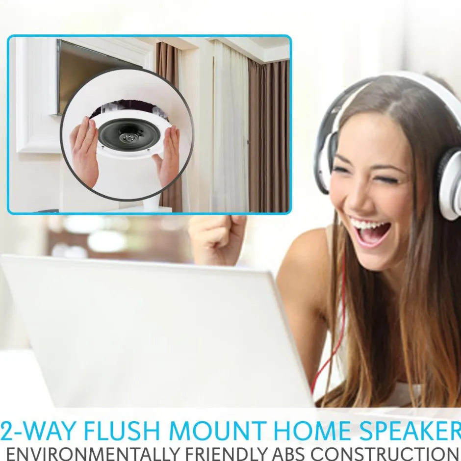 8" Bluetooth Ceiling Speakers 250W Polyprone Cone Flush Mount<Pyle Online