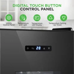 12 Bottle Wine Cooler, Adjustable Temp, Quiet Thermoelectric, Glass Door<NutriChef Clearance