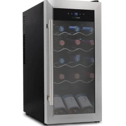 18 Bottle Wine Fridge Quiet Cooling Stainless Steel Door<NutriChef Best