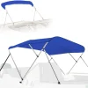 3 Bow Bimini Top Boat Cover, Waterproof 600D Canvas, Easy Install, Blue<SereneLife Clearance