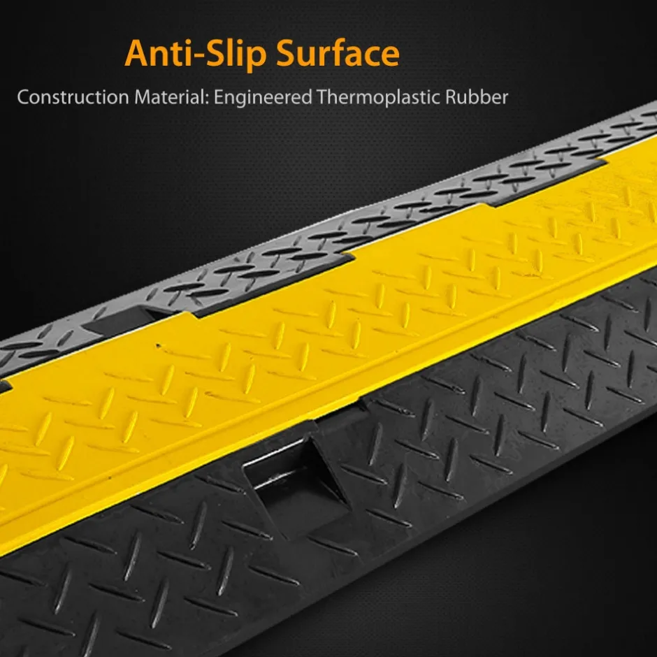 40" Cable Protector Ramp - Waterproof, Heavy Duty, Single Channel, Yellow<Pyle Hot