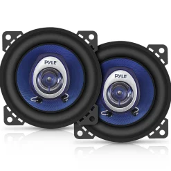 4" Car Speakers Pair - 180W Peak, Blue Poly Cone, Butyl Rubber Surround<Pyle New