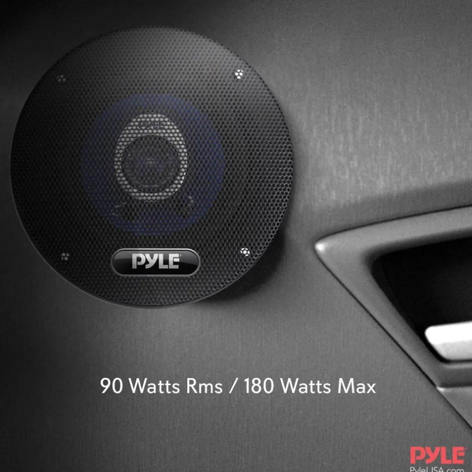4" Car Speakers Pair - 180W Peak, Blue Poly Cone, Butyl Rubber Surround<Pyle New