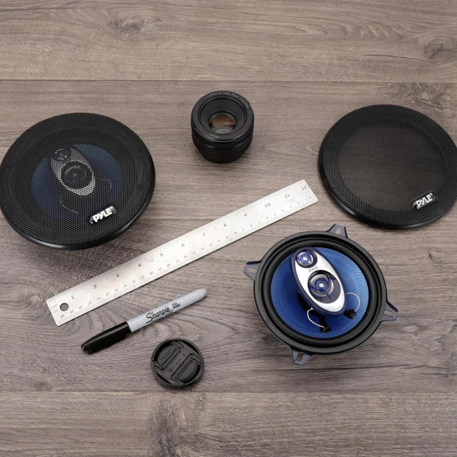 5.25" Car Speakers Pair, 200W, Blue Poly Cone, Butyl Rubber Surround<Pyle Outlet