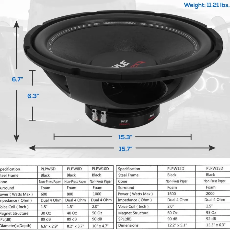 15'' Car Subwoofer Dvc 4-Ohm<Pyle Hot