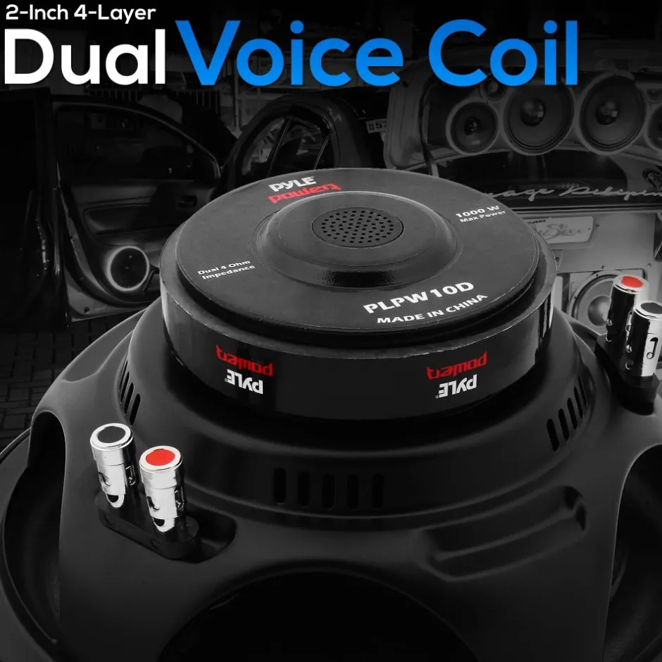 10" Car Subwoofer 1000W High Power Non-Press Paper Cone Dual 4 Ohm<Pyle Online
