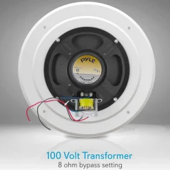 8" Ceiling Speaker 200W Flush Mount 100V Transformer White<Pyle Hot