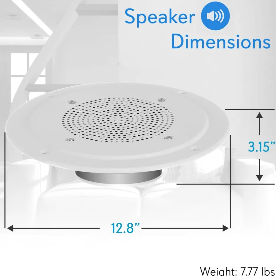 8" Ceiling Speaker 200W Flush Mount 100V Transformer White<Pyle Hot
