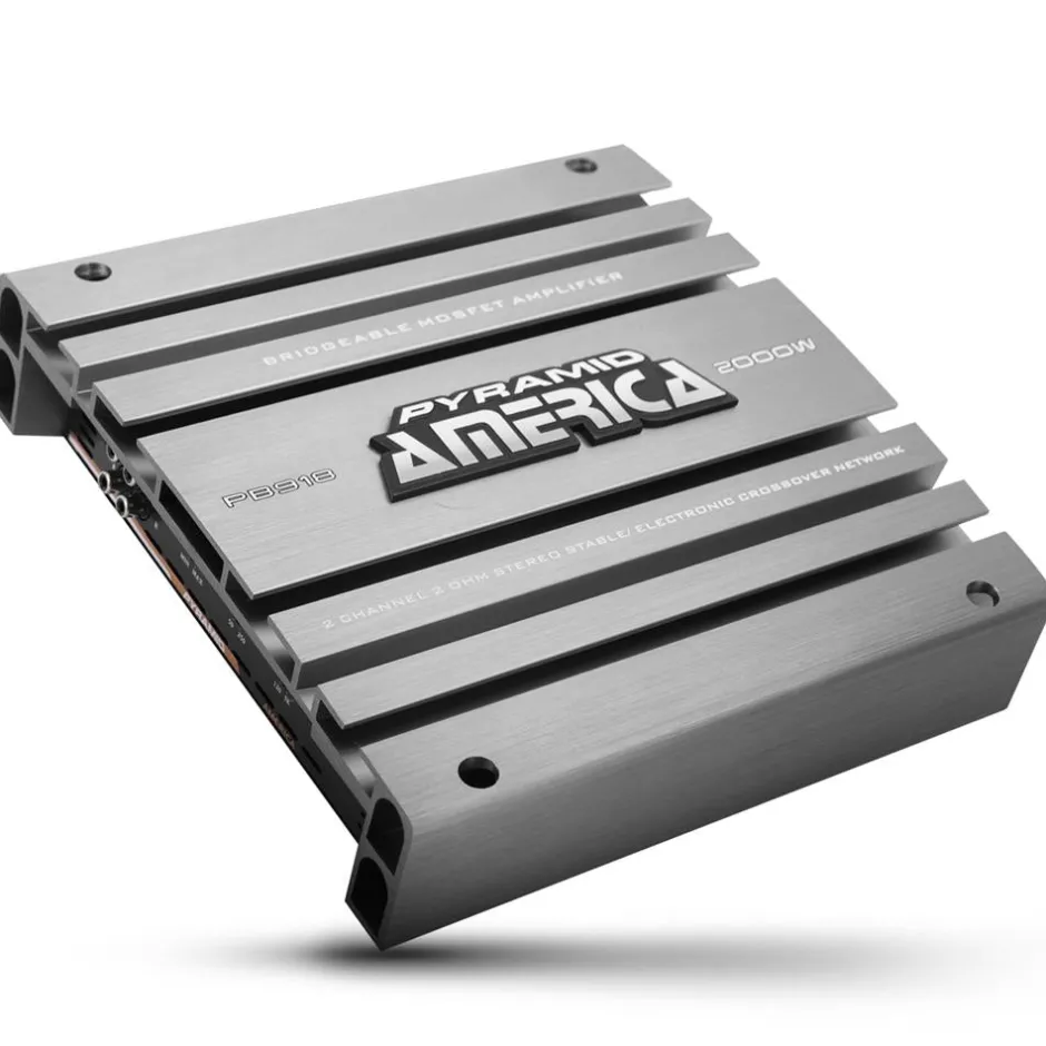 2 Channel Car Stereo Amplifier 2000W High Power MOSFET Silver<Pyramid