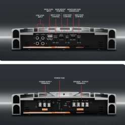 2 Channel Car Stereo Amplifier 2000W High Power MOSFET Silver<Pyramid
