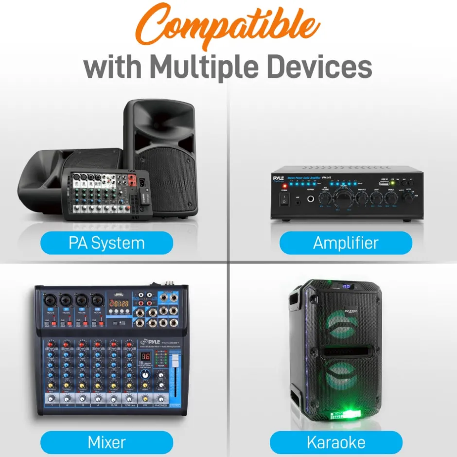 2 Channel Wireless Mic System - Portable UHF, 160' Range, 2 Headsets, 2 Lavalier<Pyle Sale