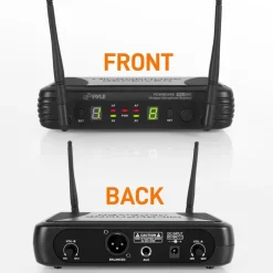 2 Channel Wireless Mic System - Portable UHF, 160' Range, 2 Headsets, 2 Lavalier<Pyle Sale