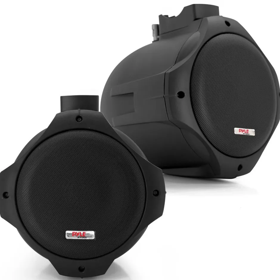 8" Dual Marine Speakers, 300W Waterproof, Poly Mica Cone, Black<Pyle Sale