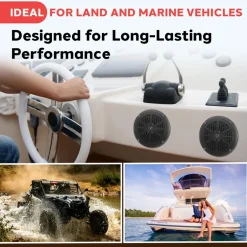 6.5" Dual Marine Speakers Waterproof 120W Polyprone Cone<Pyle Best