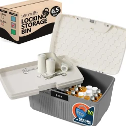 8.5 Gallon Locking Storage Bin<SereneLife Clearance