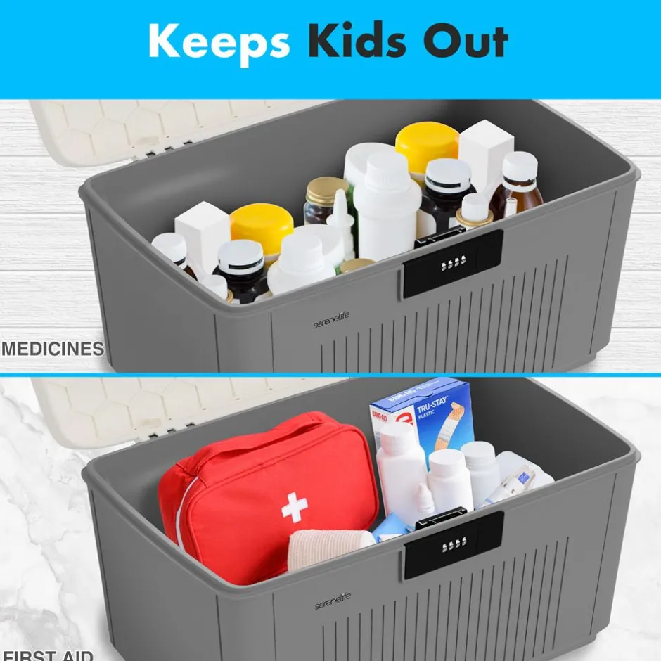 8.5 Gallon Locking Storage Bin<SereneLife Clearance