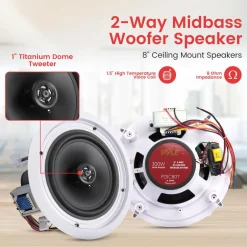 8'' Home In-Wall / Ceiling Speakers<Pyle