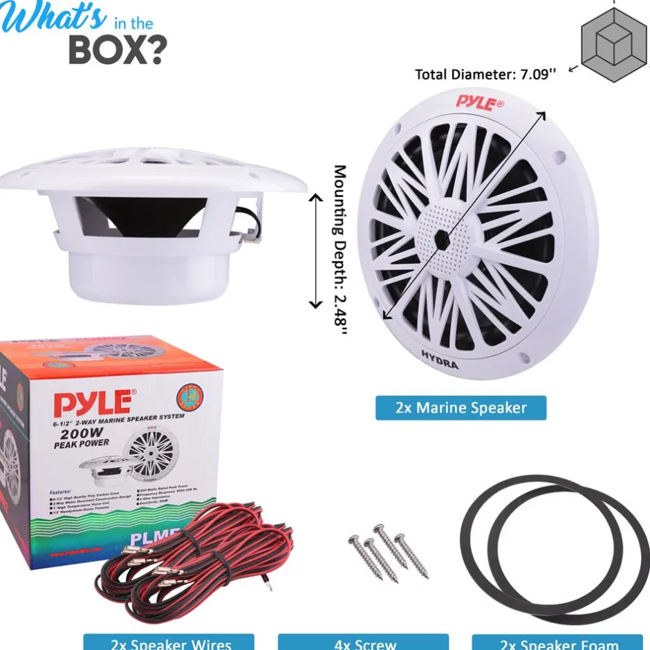 6.5 Inch Marine Component Speakers<Pyle