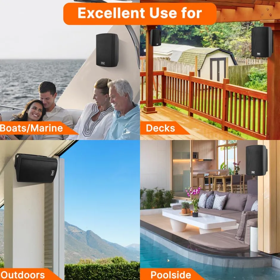 5.25" Indoor/Outdoor Wall Mount Speakers<Pyle Sale