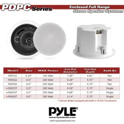 6.5'' In-Wall / Ceiling Speaker, 70V<Pyle Sale