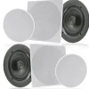 6.5" In-Wall/Ceiling Speakers 200W Stereo Sound Polyprone Cone<Pyle Hot
