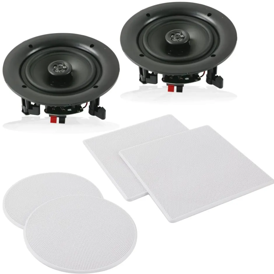 6.5" In-Wall/Ceiling Speakers 200W Stereo Sound Polyprone Cone<Pyle Hot