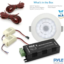 3.5'' Led Bluetooth Ceiling Speakers Kit<Pyle