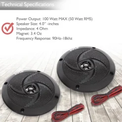 4'' Low-Profile Marine Grade Speakers<Pyle Sale