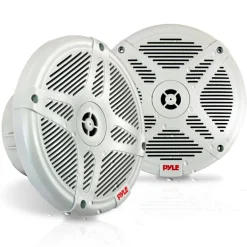 6.5" Marine Speakers Pair, 600W Waterproof, 2-Way Stereo, White<Pyle Hot