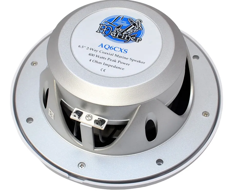 6.5" Marine Speakers 400W Water Resistant Stereo System Silver<Lanzar Best