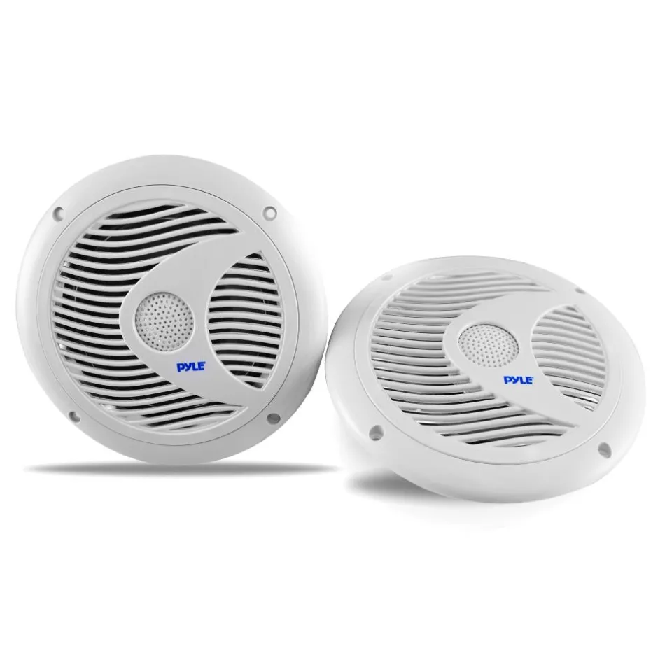 6.5" Marine Speakers Waterproof 150W LED Lights White<Pyle Hot
