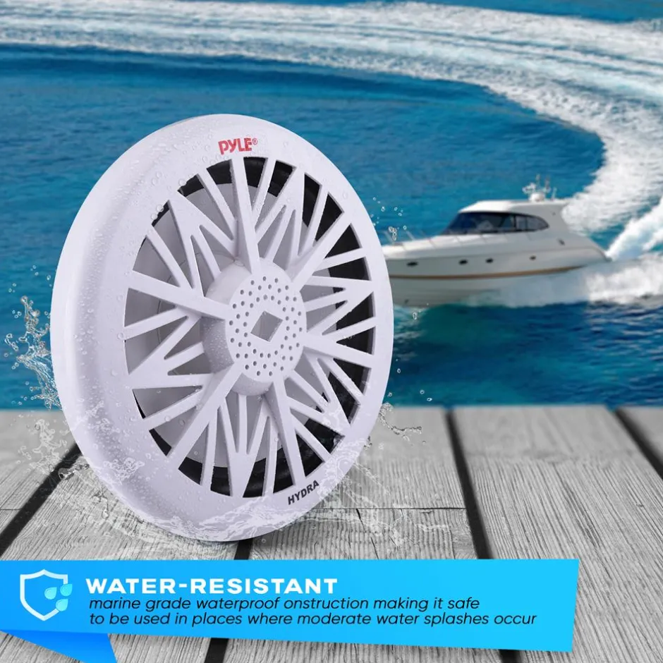 10" Marine Subwoofer 500W Waterproof Polyprone Cone White<Pyle Outlet