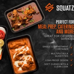 50 Meal Prep Containers 33oz Leak-Proof Microwave Safe with Utensils<SQUATZ New