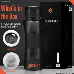 24 Oz Water Bottle Leakproof Tritan with Shaker Ball & Infuser Strainer<SQUATZ New