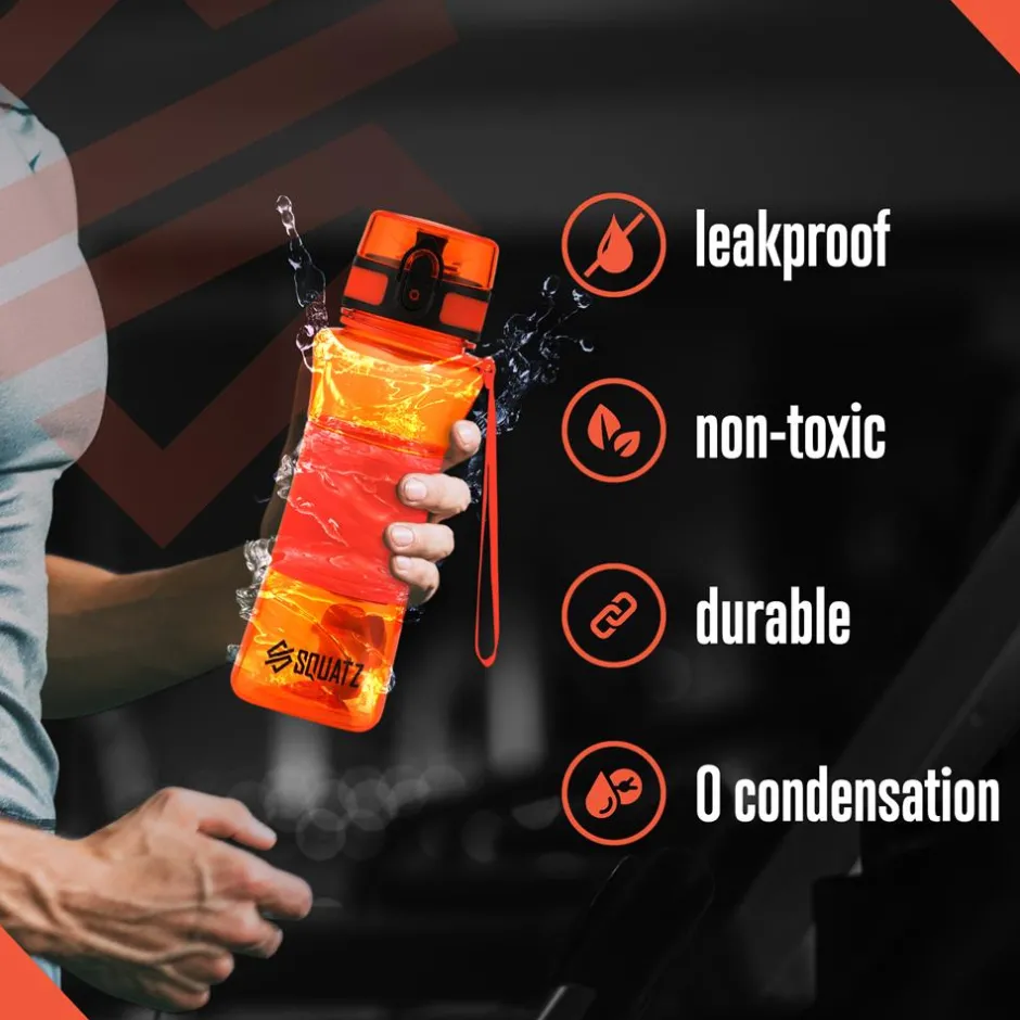 24 Oz Water Bottle Leakproof Tritan Wide Mouth Fruit Infuser Orange<SQUATZ Best