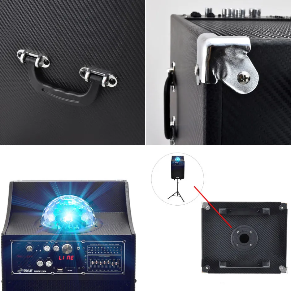 12" PA Speaker System 1000W Power USB/SD/FM Disco Lights<Pyle Outlet