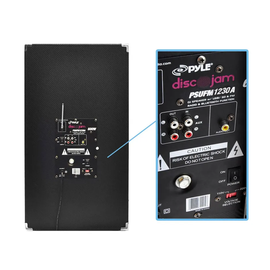 12" PA Speaker System 1000W Power USB/SD/FM Disco Lights<Pyle Outlet