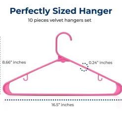 10 Pack Non-Slip Plastic Hangers, Space-Saving, 360¬∞ Swivel Hook, Pink<SereneLife Discount