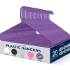 20 Pack Non-Slip Plastic Hangers, Space-Saving, 360¬∞ Swivel Hook, Purple<SereneLife Clearance