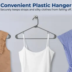 10 Pack Plastic Hangers, Space-Saving, Non-Slip, 360° Swivel Hook, Gray<SereneLife Sale