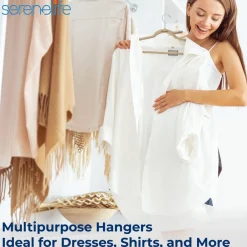 10 Pack Velvet Hangers - Non-Slip, Space-Saving, 360° Swivel, Ivory<SereneLife Discount