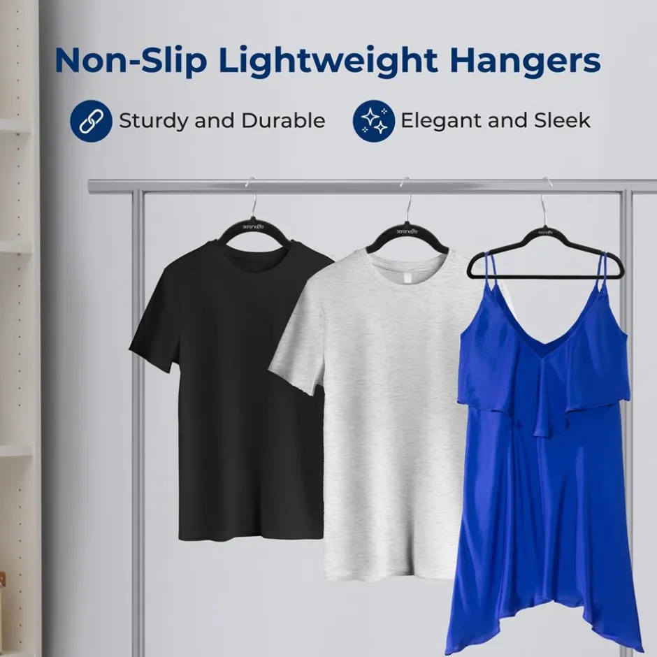 20 Pack Velvet Hangers - Non-Slip, Space-Saving, 360° Swivel Hook<SereneLife Hot