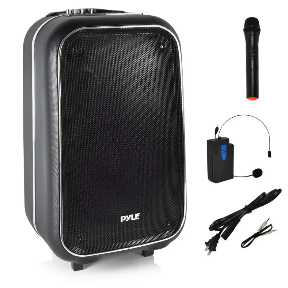12" Portable Bluetooth Karaoke Speaker, Rechargeable Battery, FM Radio<Pyle