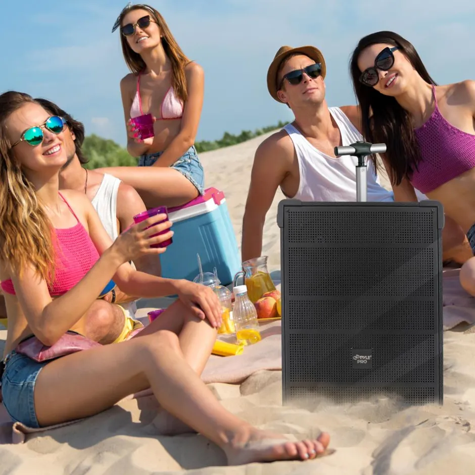 8" Portable Bluetooth Speaker - 350W Power, Rechargeable Battery, FM Radio<Pyle New