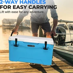 50 Qt Cooler Box, 5-Day Ice Retention, Heavy-Duty Insulation, Blue<SereneLife Clearance